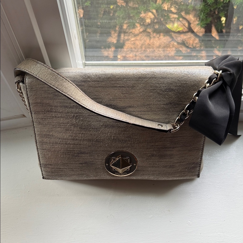 Kate Spade Metallic Clutch with Gold Accent